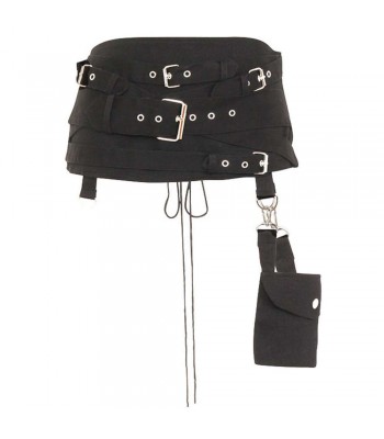 Women Gothic Hel Pocket Belt Cincher Buckle Mini Skirt For Women 